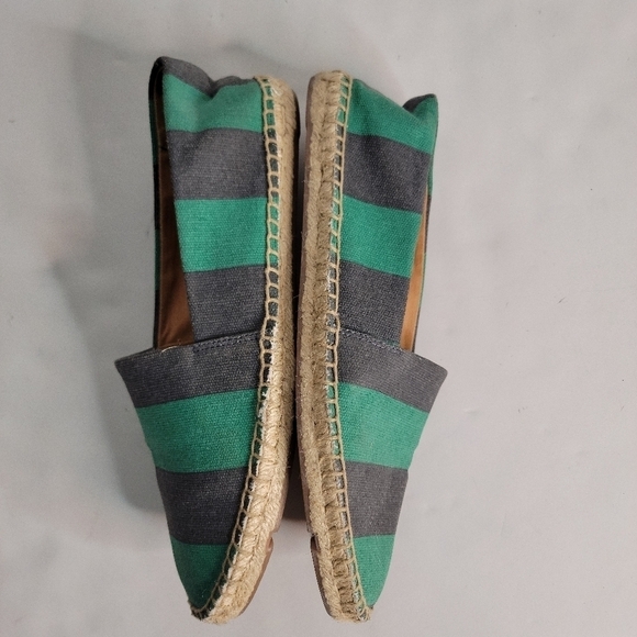 J Crew Striped Canvas Espadrilles Sz 8 Loafers - Picture 4 of 6